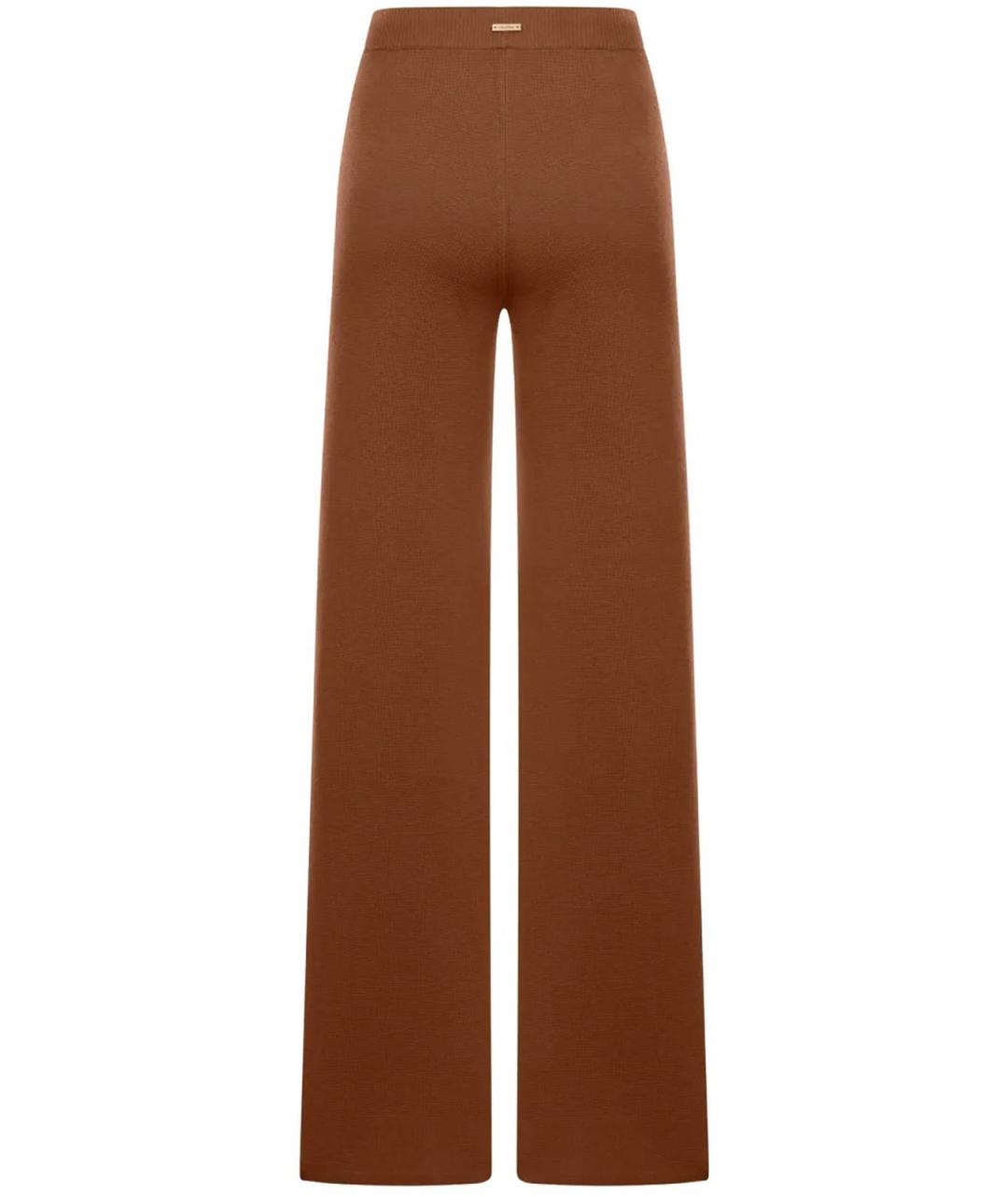 MAX MARA Коричневые шерстяные брюки широкие, фото 2