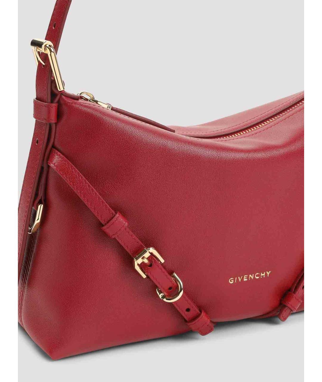 GIVENCHY Бордовая кожаная сумка через плечо, фото 3