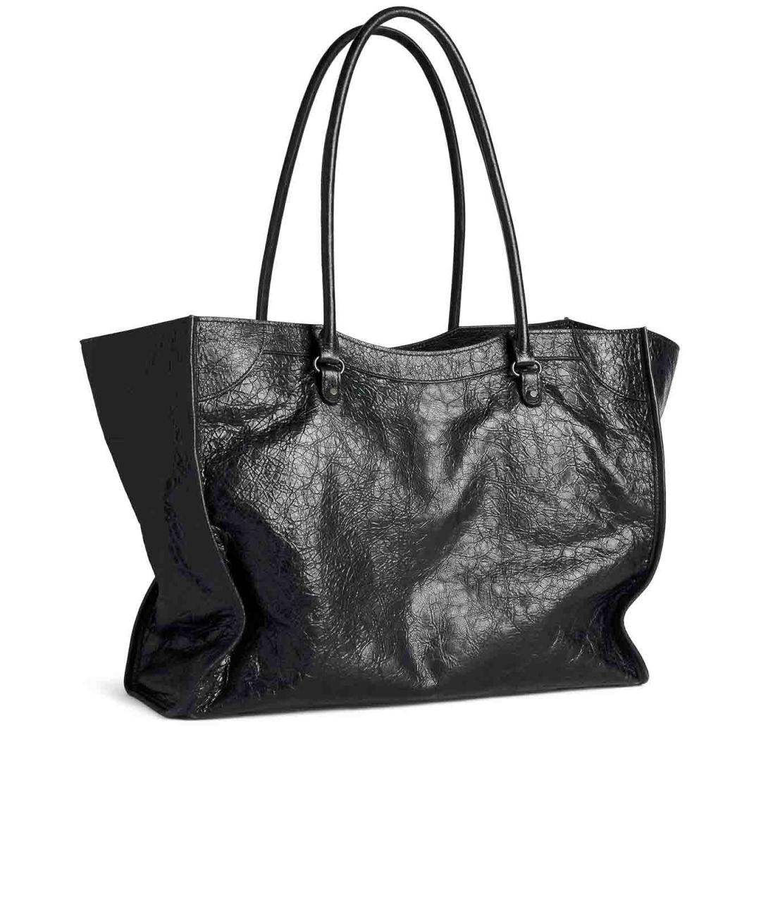 BALENCIAGA Черная кожаная сумка тоут, фото 3
