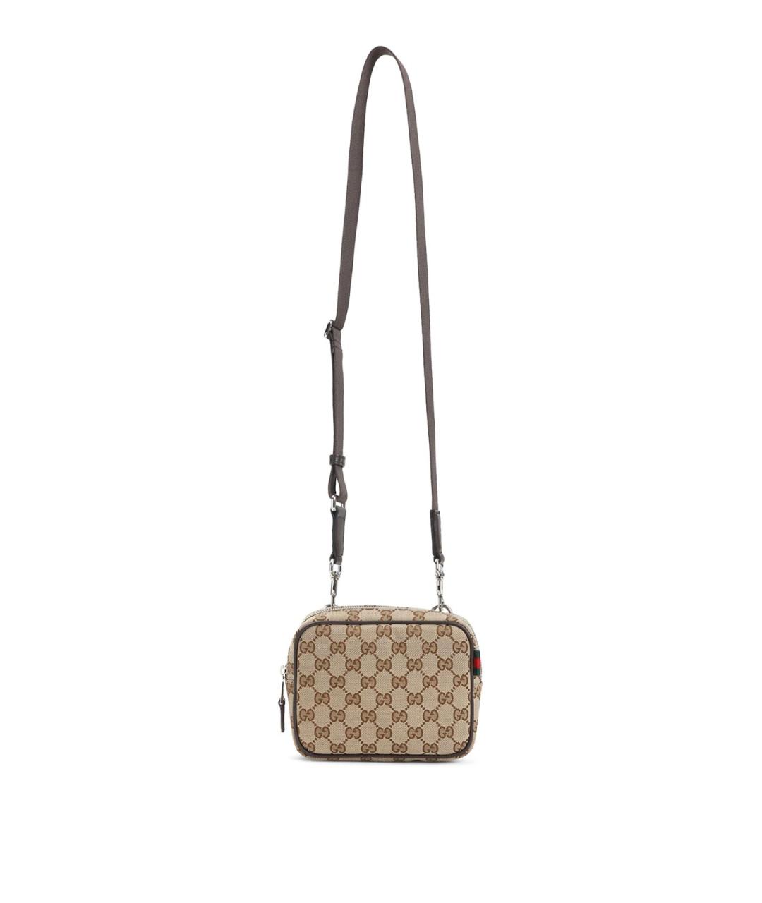 GUCCI Бежевая тканевая сумка через плечо, фото 1