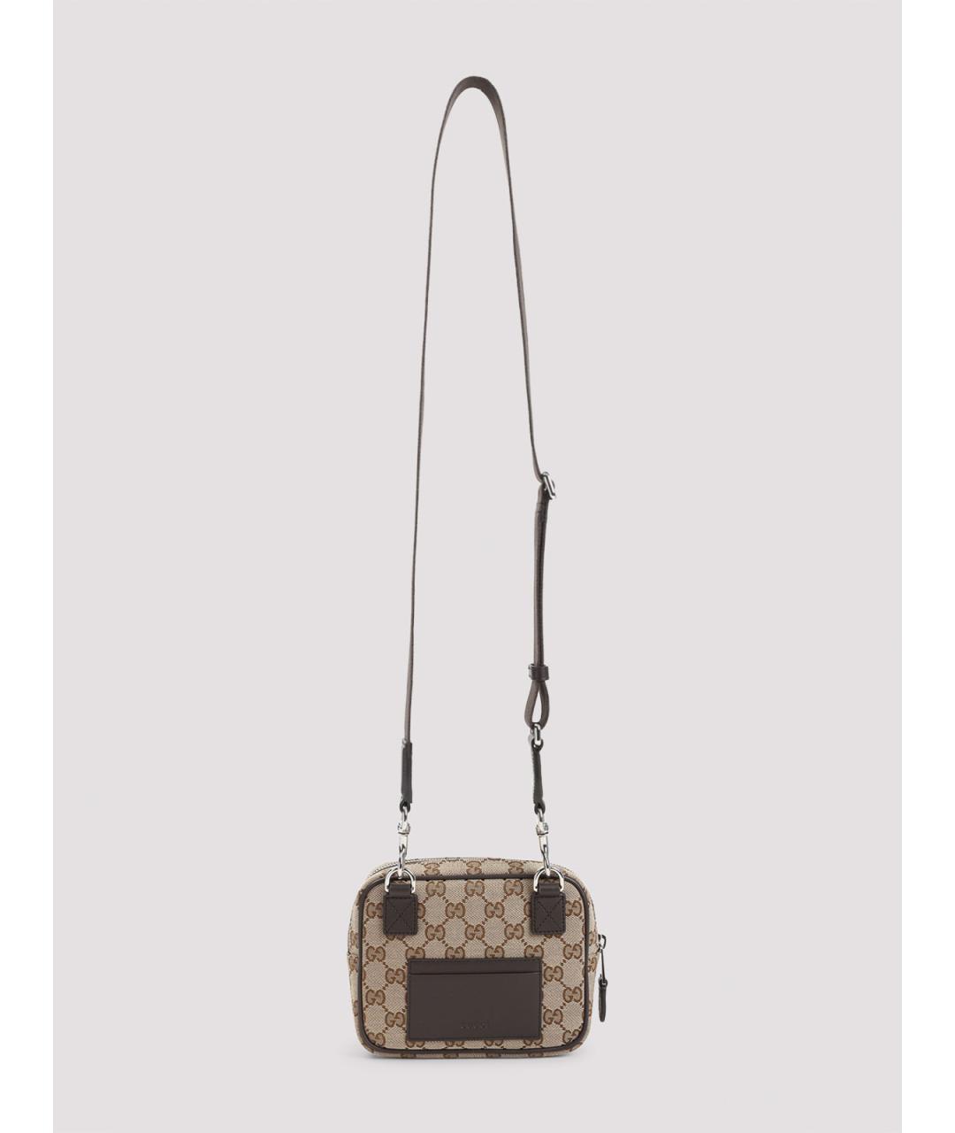 GUCCI Бежевая тканевая сумка через плечо, фото 2