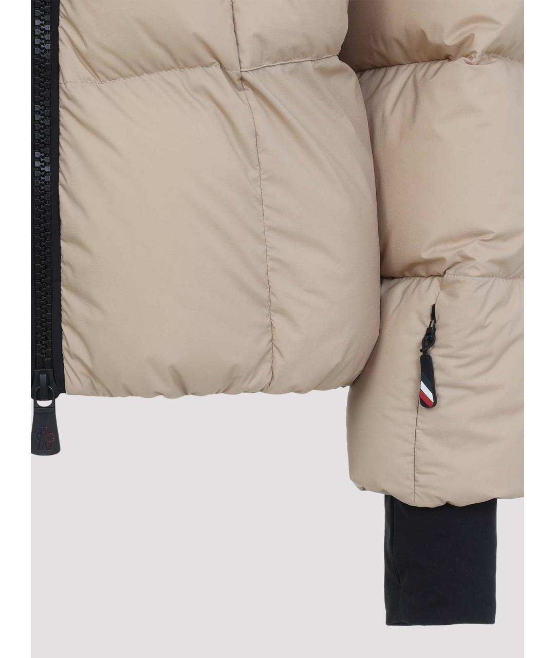 MONCLER Бежевая полиамидовая куртка, фото 3