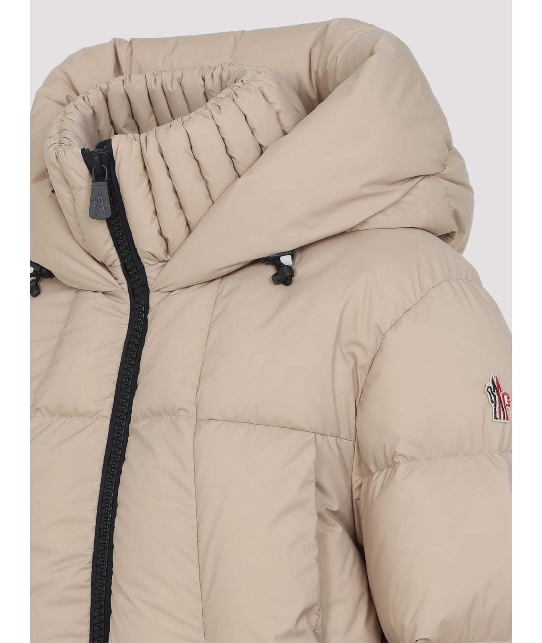 MONCLER Бежевая полиамидовая куртка, фото 4