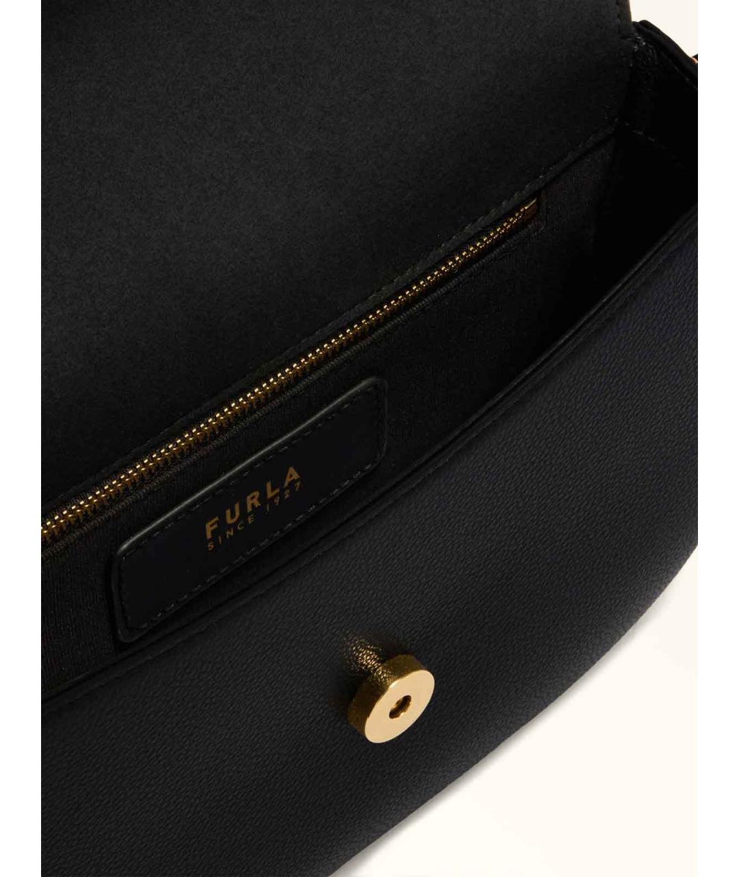 FURLA Черная кожаная сумка через плечо, фото 3