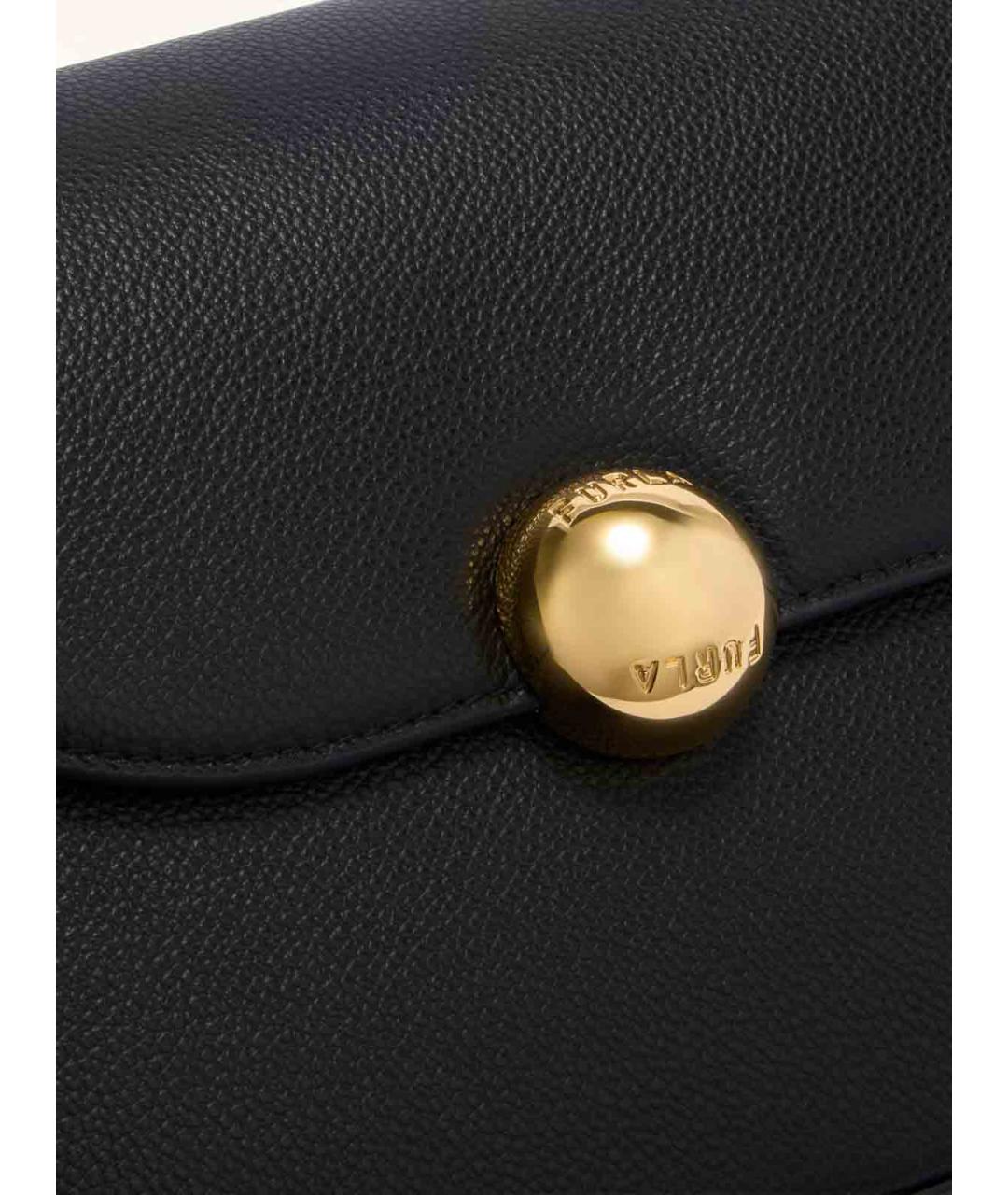 FURLA Черная кожаная сумка через плечо, фото 4