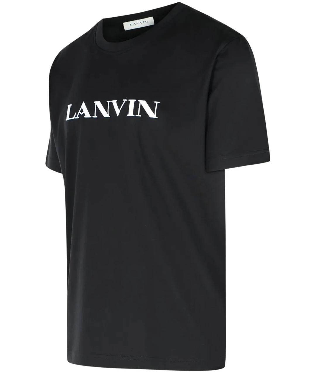 LANVIN Черная хлопковая футболка, фото 3