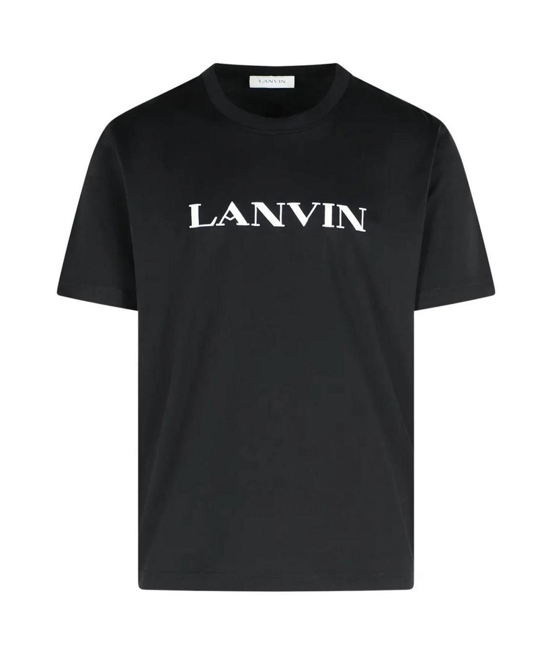 LANVIN Черная хлопковая футболка, фото 1