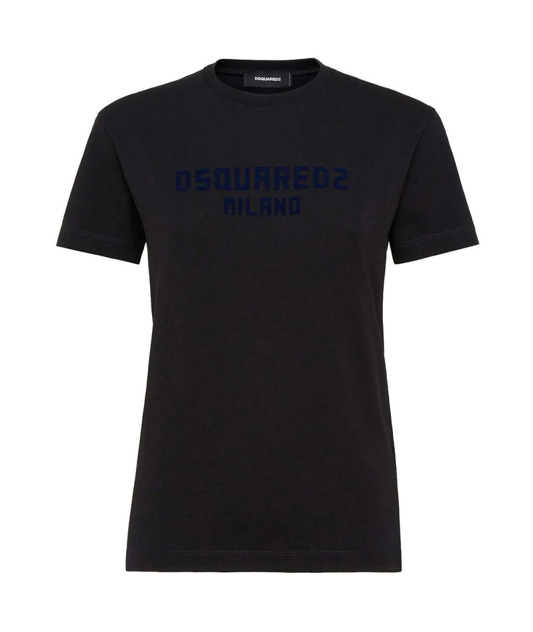 DSQUARED2 Темно-синяя хлопковая футболка, фото 1