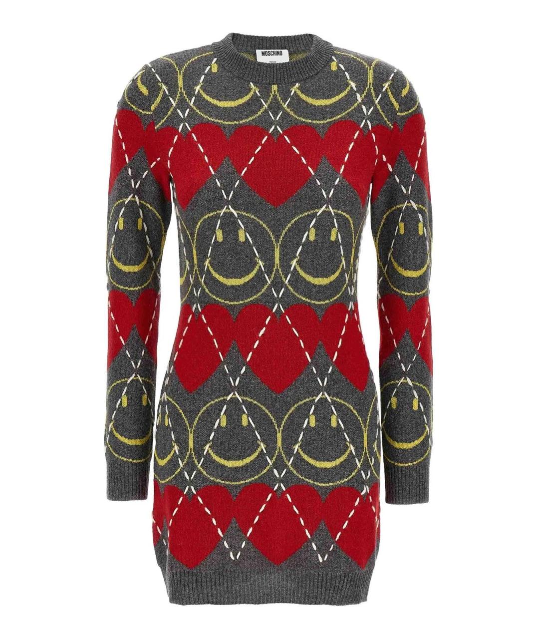 MOSCHINO Мульти кашемировое повседневное платье, фото 1