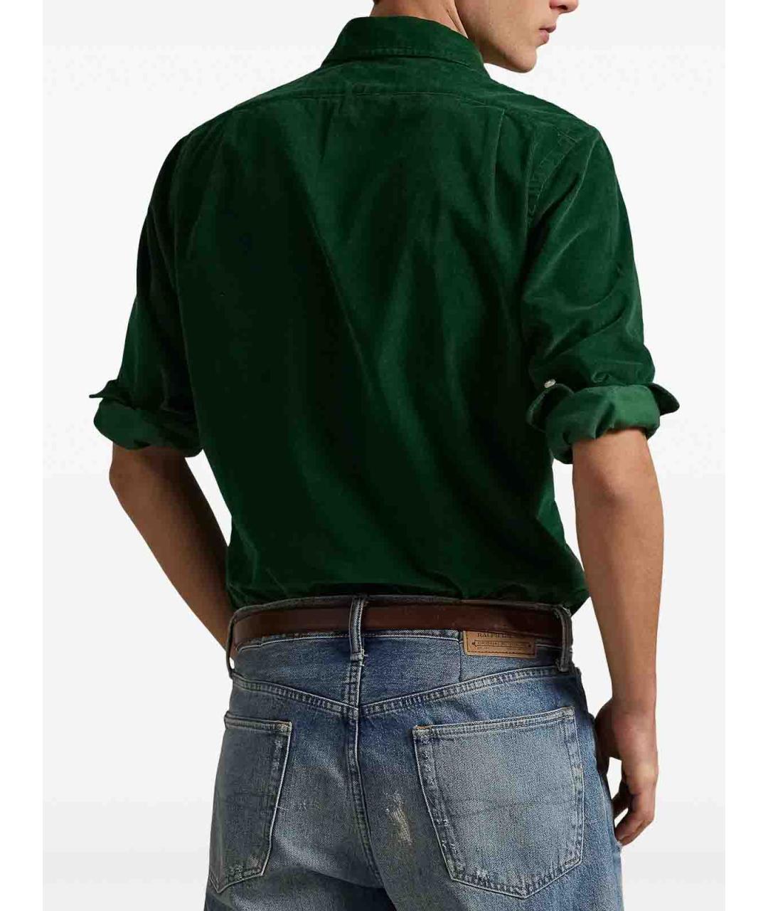 POLO RALPH LAUREN Зеленая хлопковая классическая рубашка, фото 4