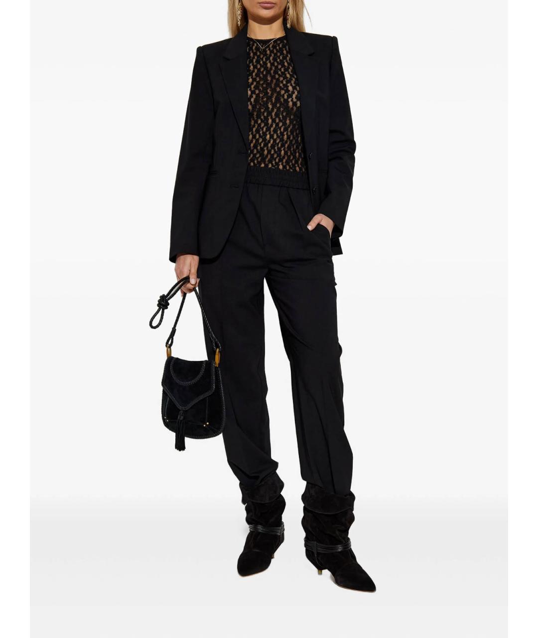 ISABEL MARANT Черные шерстяные брюки широкие, фото 2