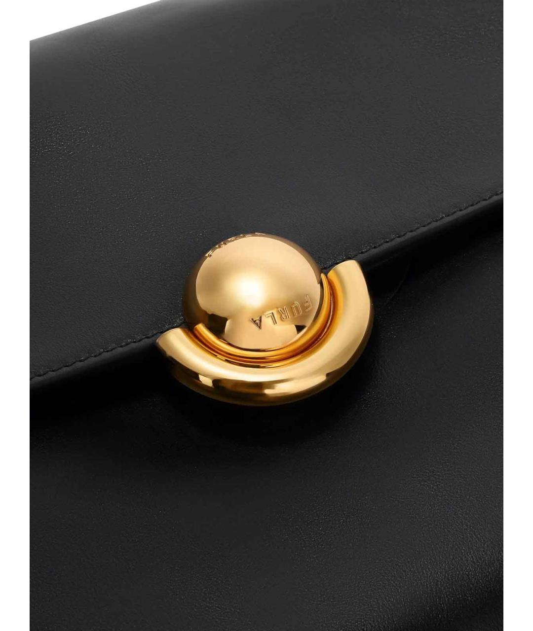 FURLA Черная кожаная сумка тоут, фото 4