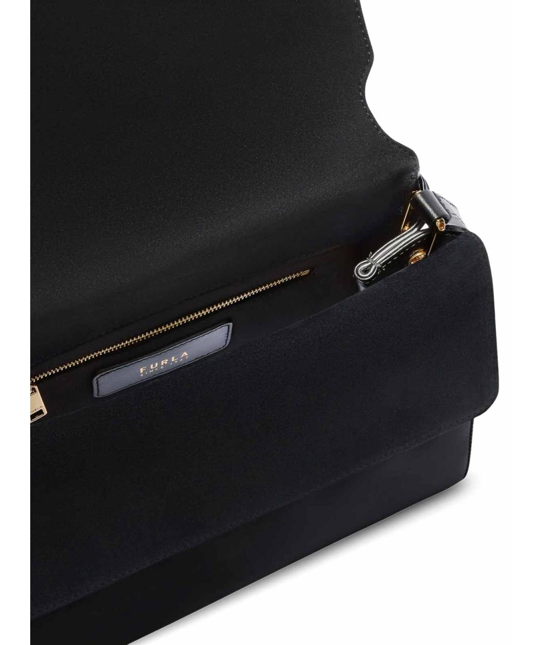 FURLA Черная кожаная сумка тоут, фото 5