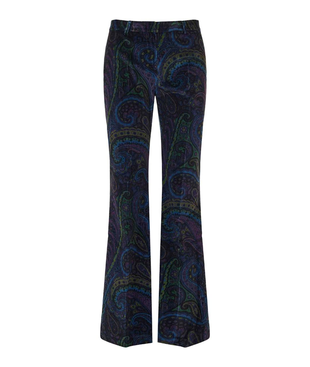 ETRO Темно-синие хлопко-эластановые брюки узкие, фото 1