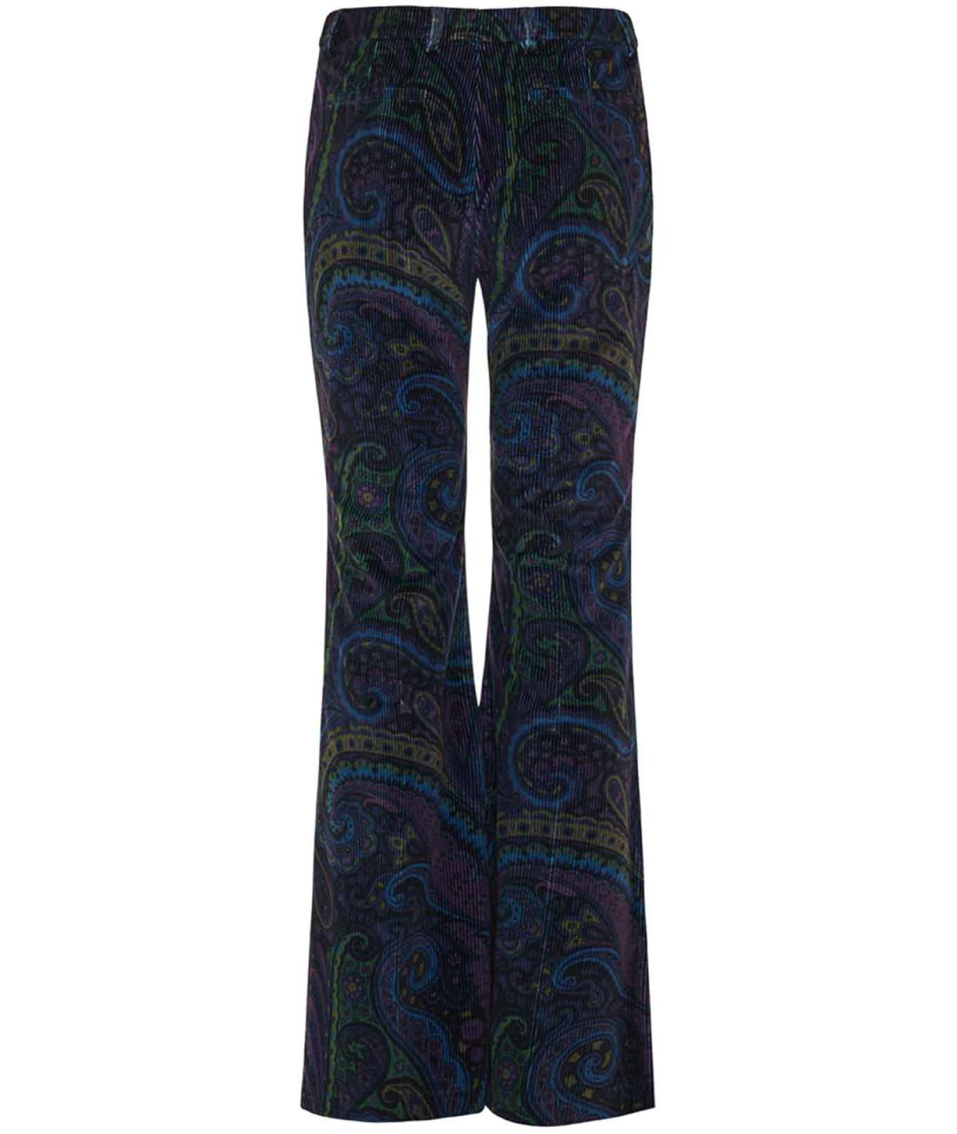 ETRO Темно-синие хлопко-эластановые брюки узкие, фото 2