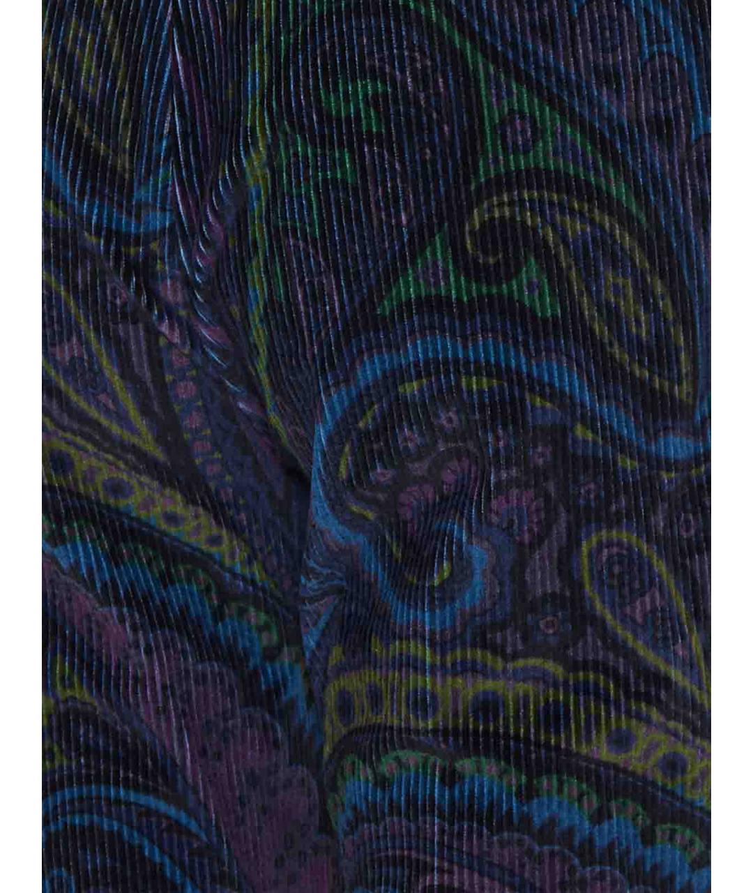 ETRO Темно-синие хлопко-эластановые брюки узкие, фото 3