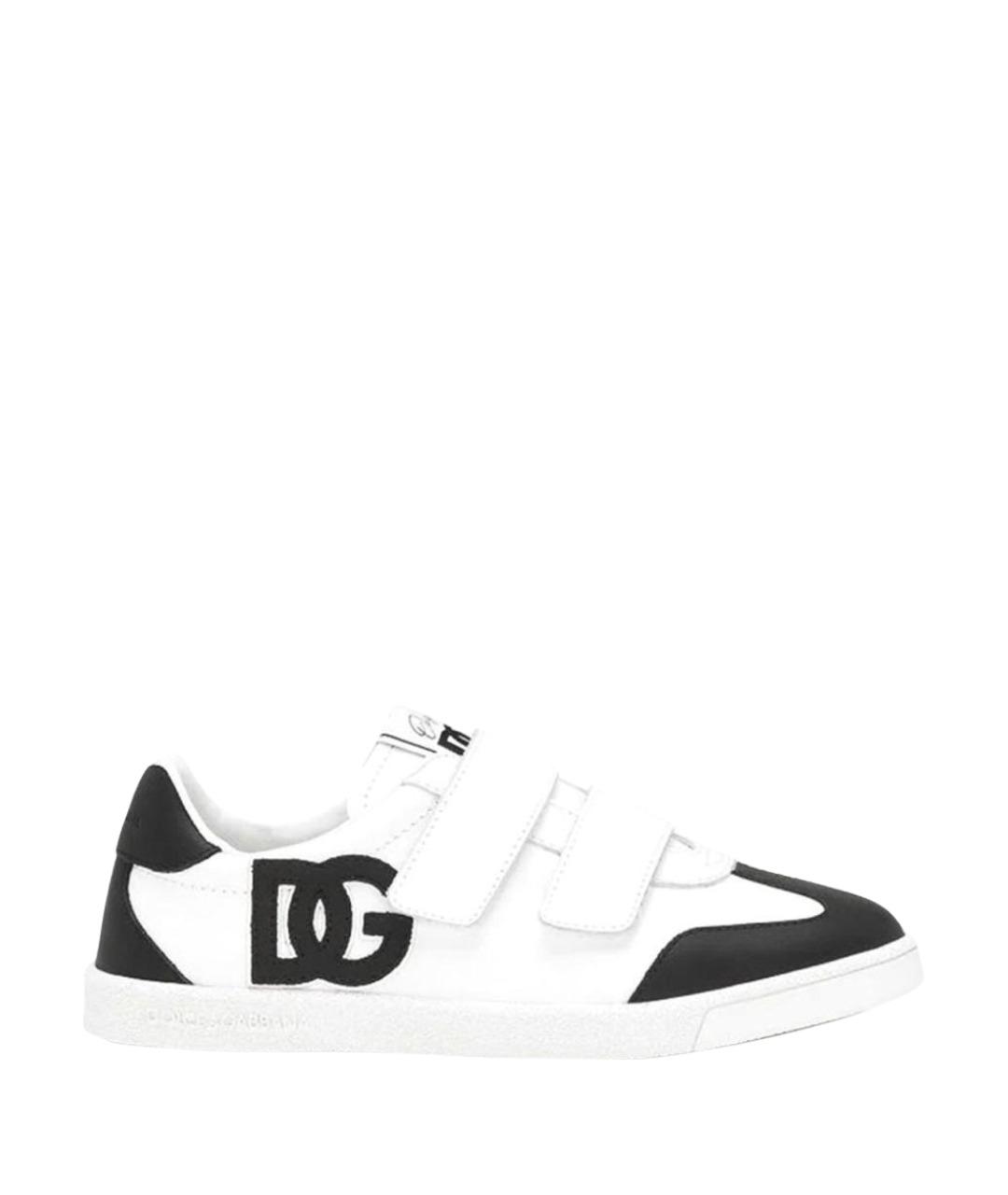 DOLCE&GABBANA Белые кожаные кеды, фото 1