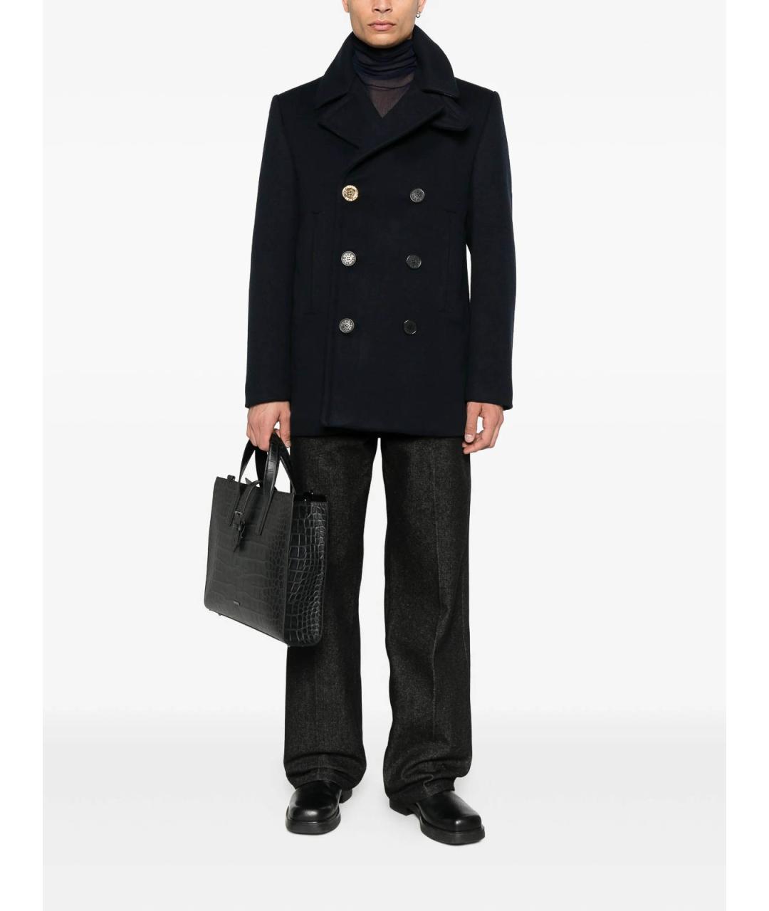 GIVENCHY Темно-синее шерстяное пальто, фото 2