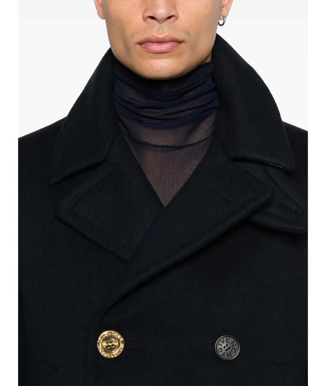 GIVENCHY Темно-синее шерстяное пальто, фото 5