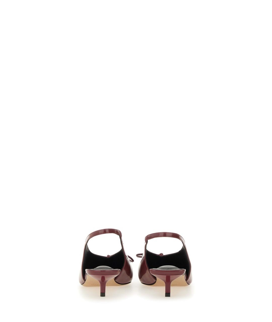 JACQUEMUS Бордовые кожаные туфли, фото 3