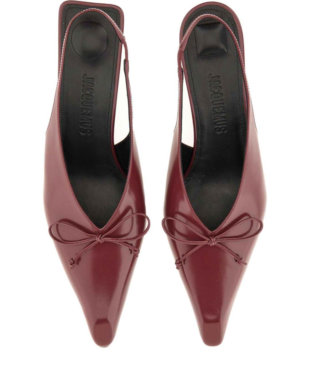 JACQUEMUS Бордовые кожаные туфли, фото 5