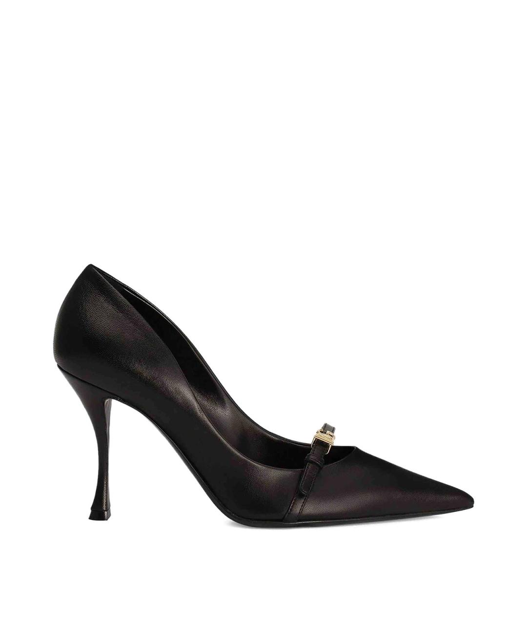 DOLCE&GABBANA Черные кожаные туфли, фото 1