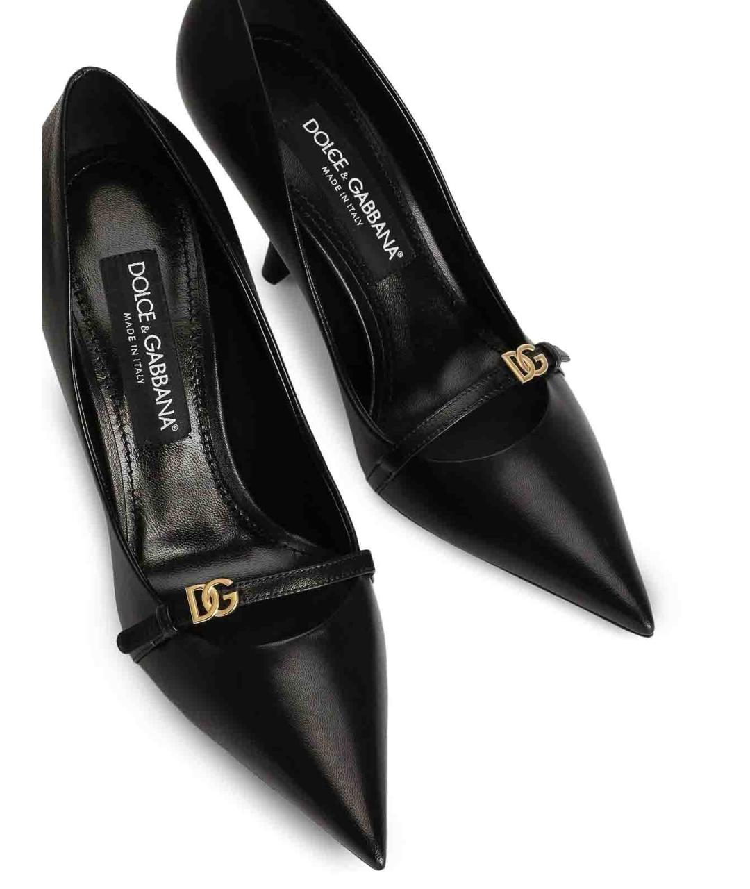 DOLCE&GABBANA Черные кожаные туфли, фото 3