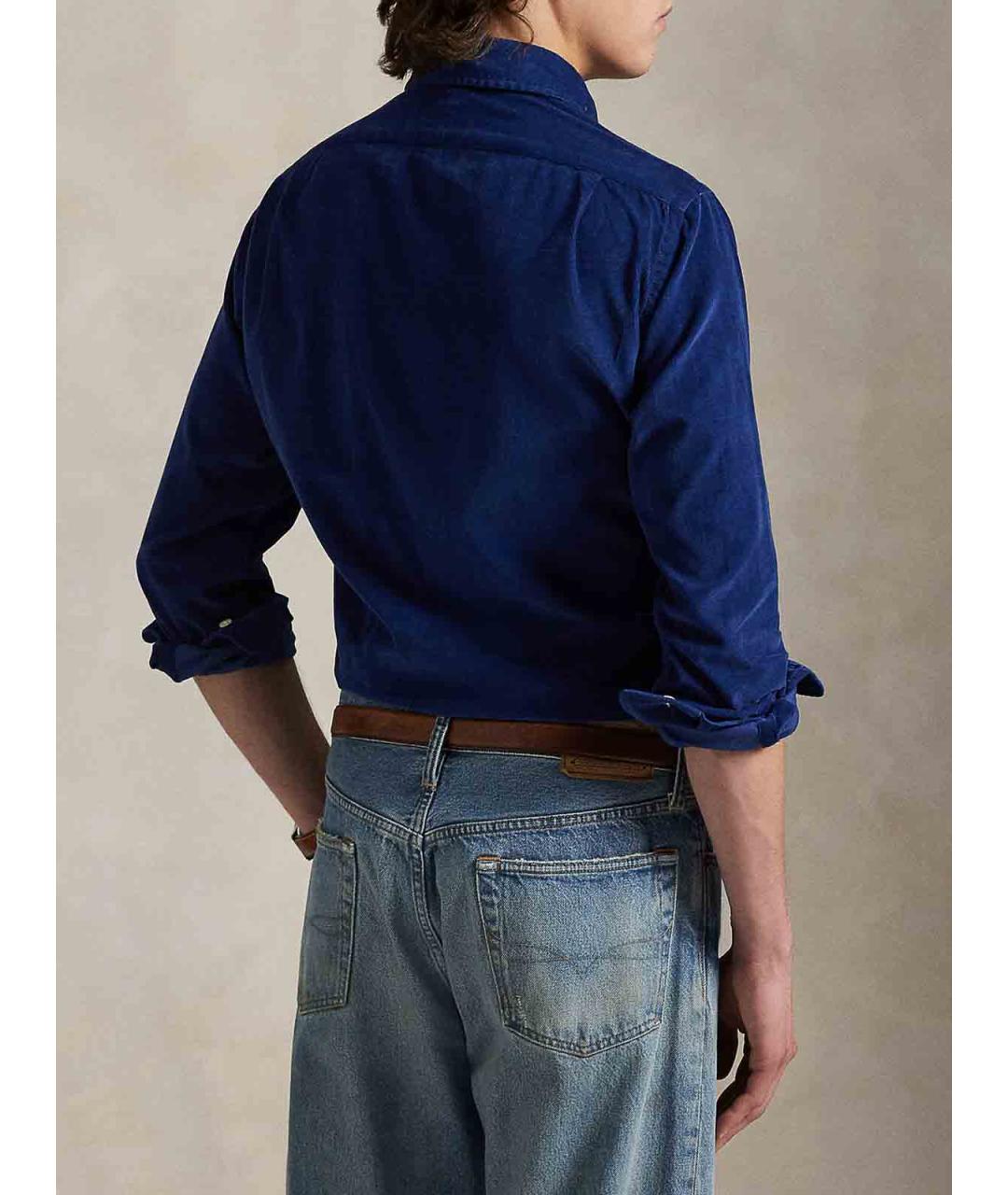 POLO RALPH LAUREN Синяя хлопковая классическая рубашка, фото 3