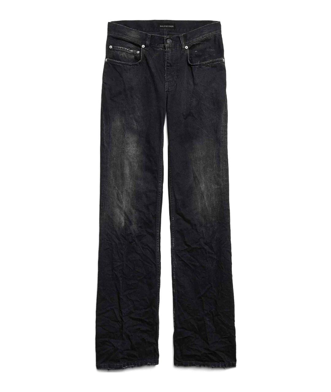 BALENCIAGA Черные хлопковые прямые джинсы, фото 1
