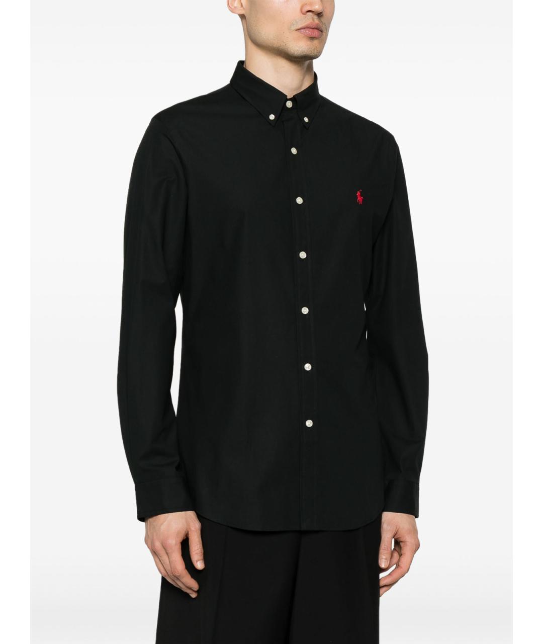 POLO RALPH LAUREN Черная хлопковая классическая рубашка, фото 3
