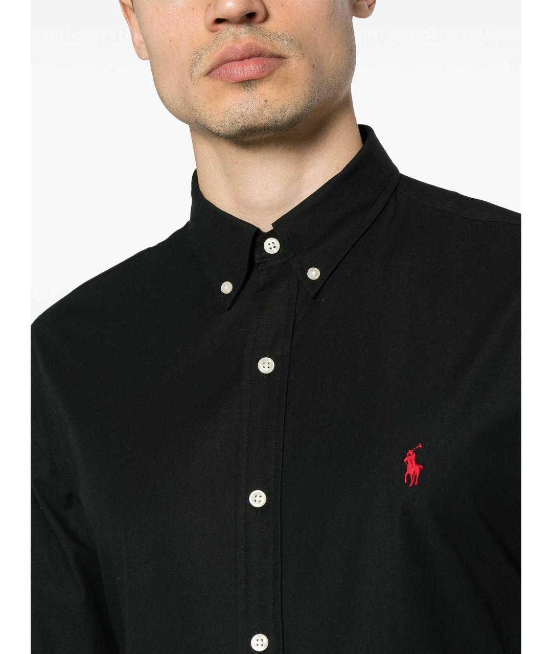 POLO RALPH LAUREN Черная хлопковая классическая рубашка, фото 5