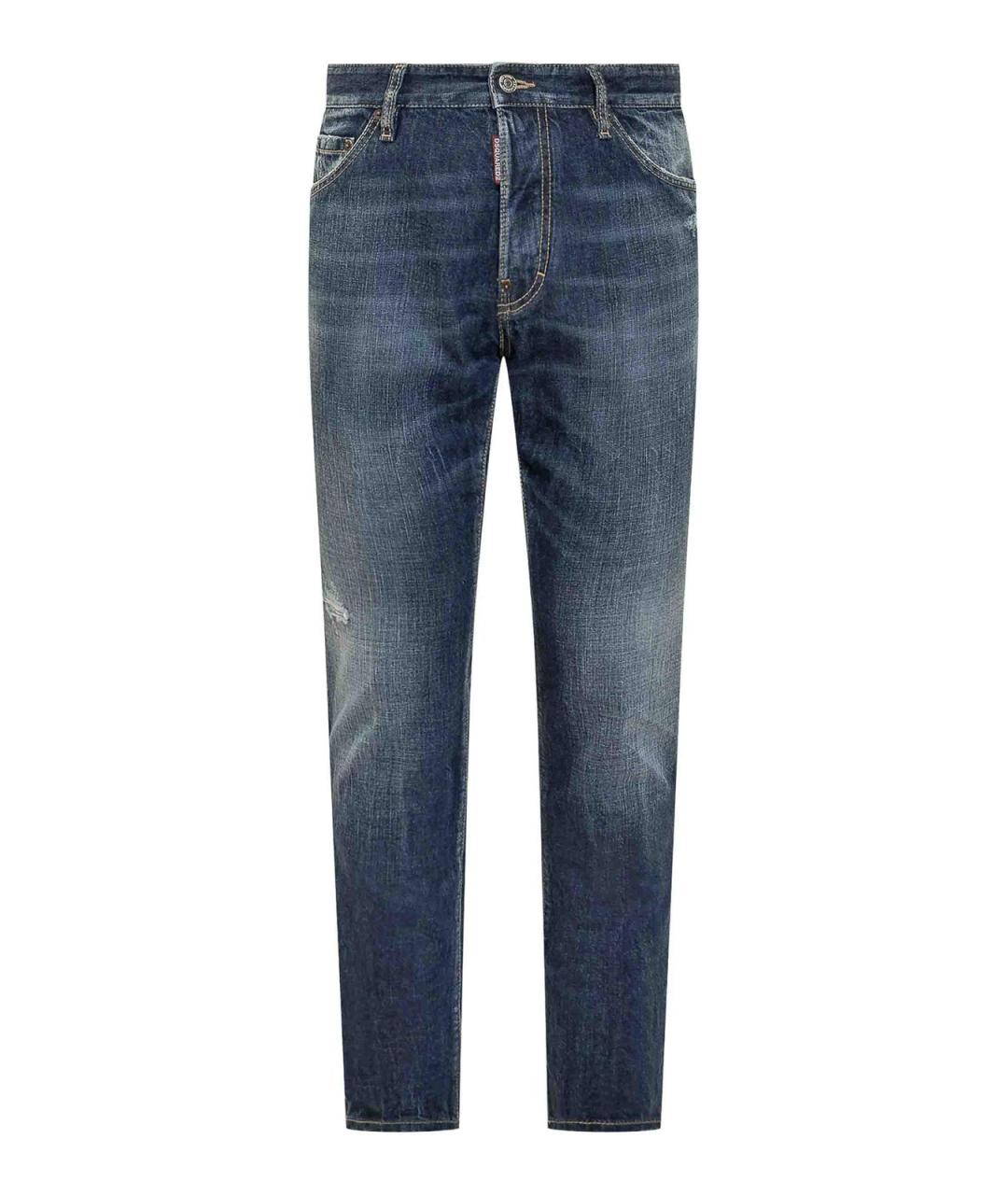 DSQUARED2 Синие хлопковые прямые джинсы, фото 1