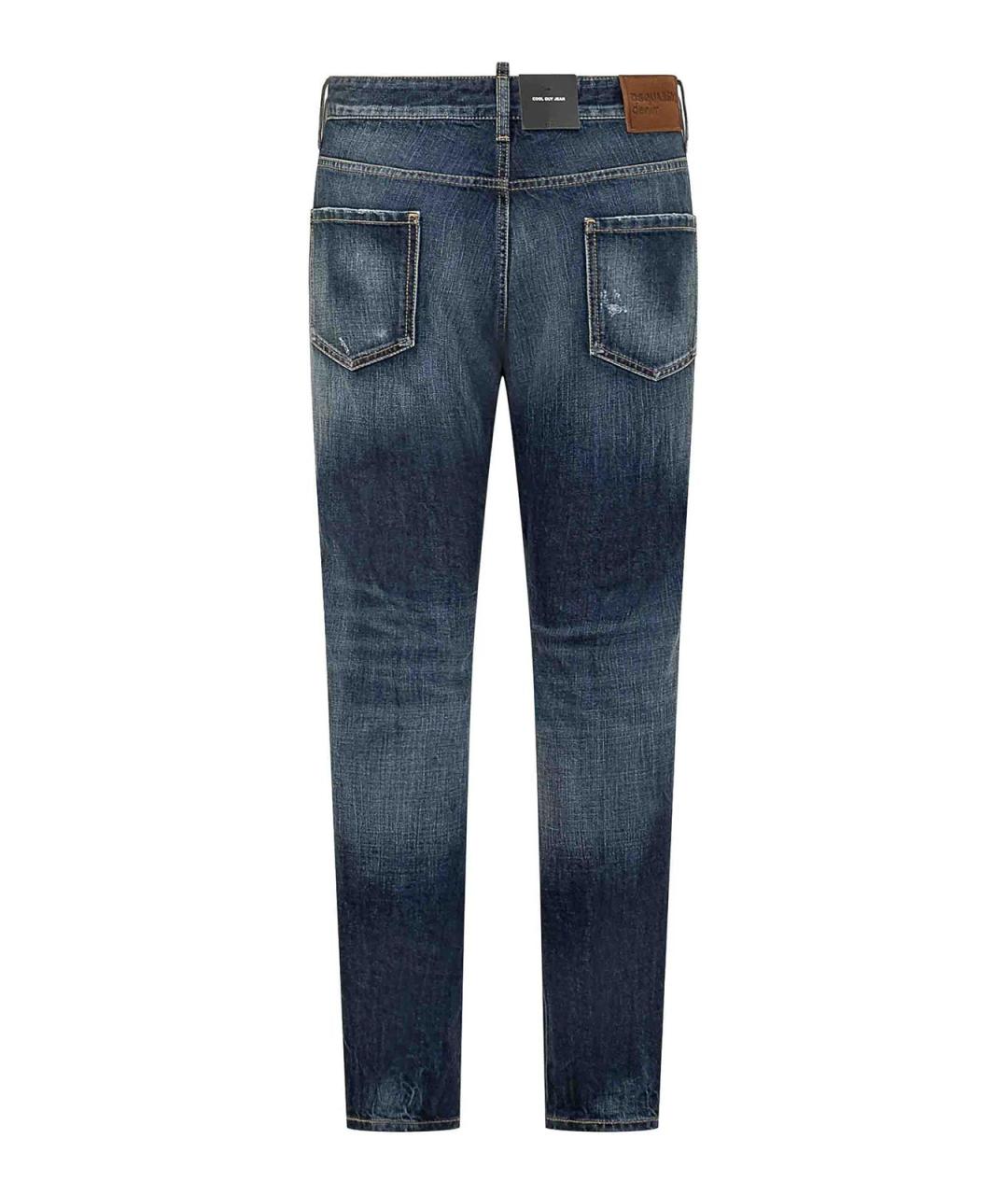 DSQUARED2 Синие хлопковые прямые джинсы, фото 2