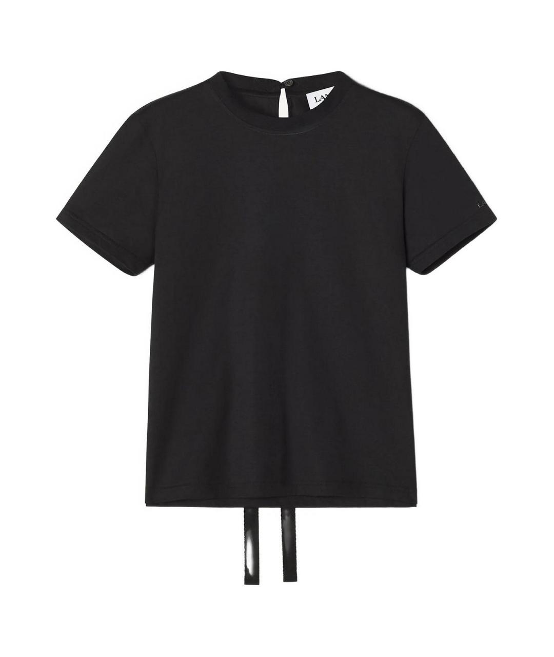 LANVIN Черная хлопковая футболка, фото 1