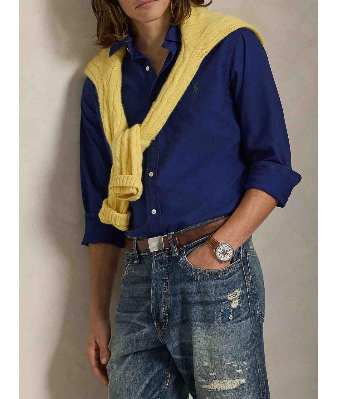 POLO RALPH LAUREN Синяя хлопковая кэжуал рубашка, фото 2