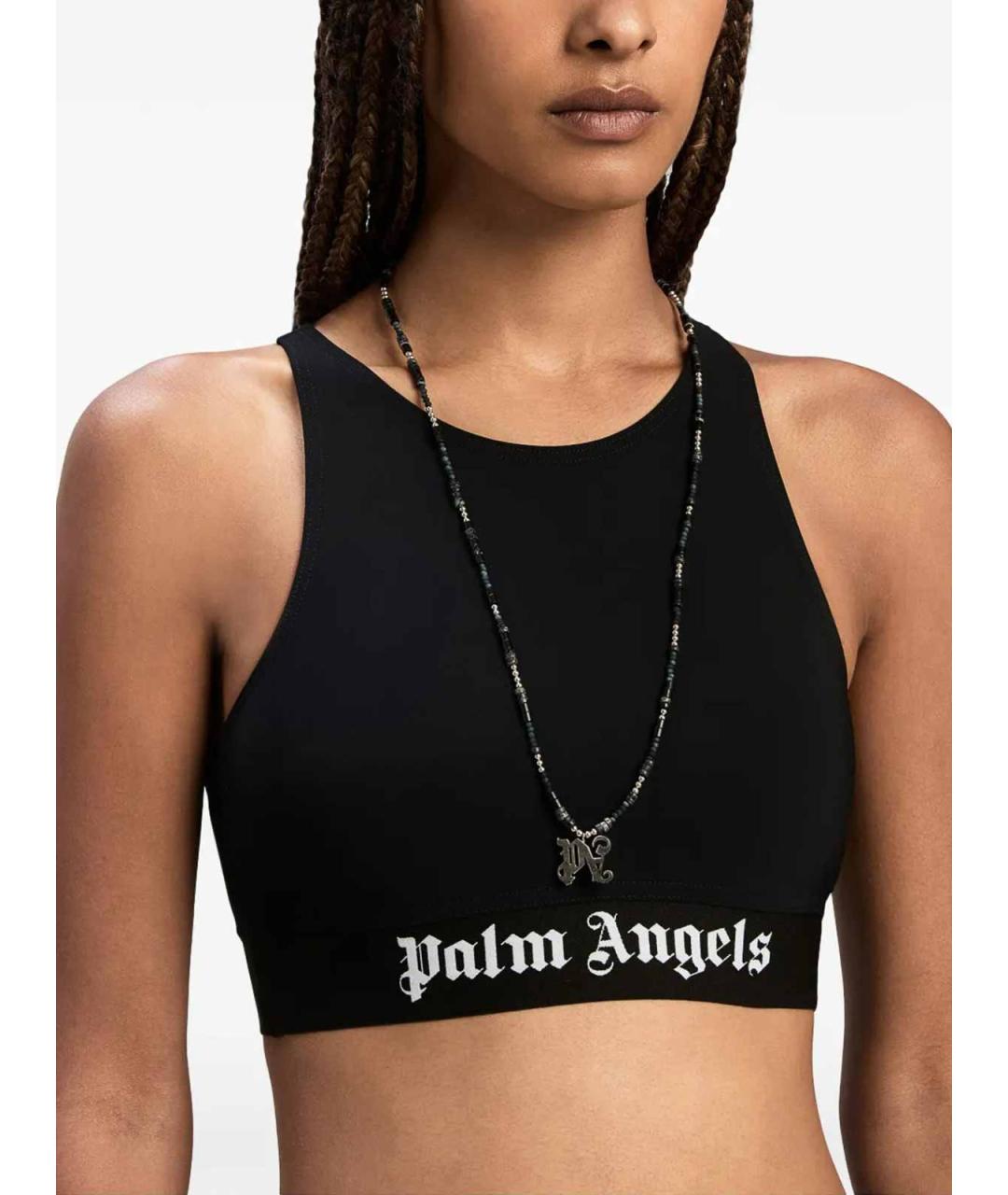 PALM ANGELS Черная полиамидовая майка, фото 6