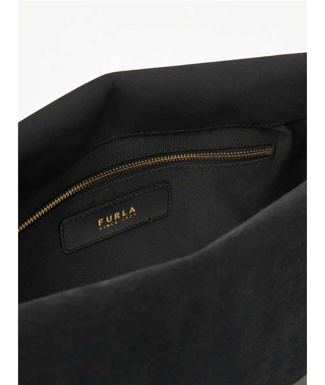 FURLA Черная кожаная сумка через плечо, фото 4