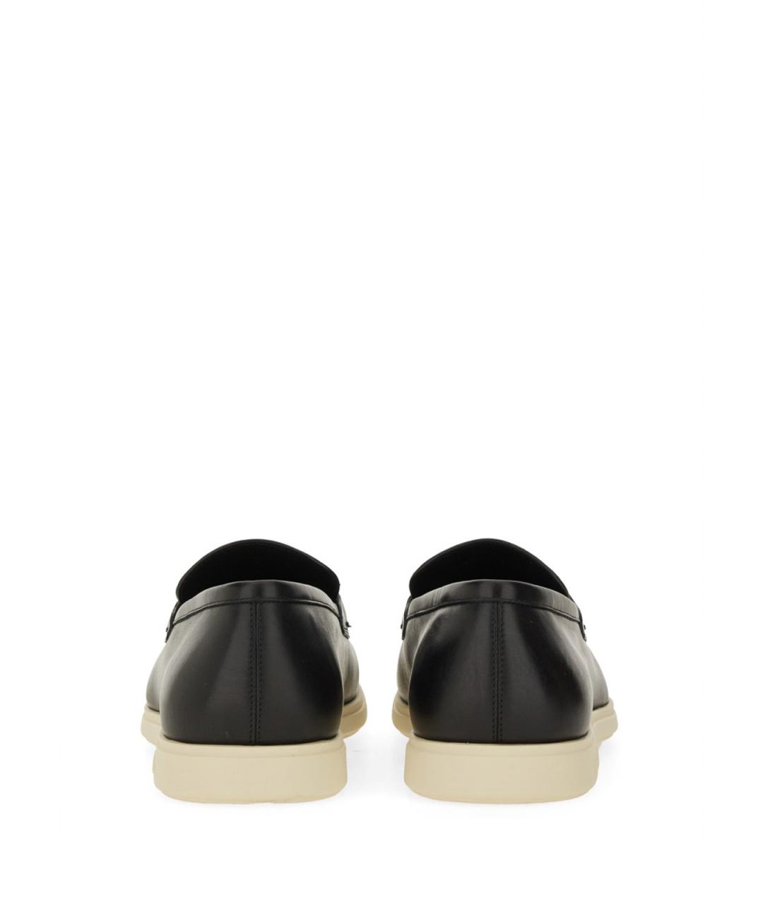 FERRAGAMO Черные кожаные лоферы, фото 3
