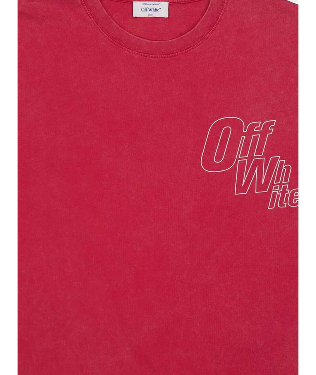 OFF-WHITE Красная хлопковая футболка, фото 3