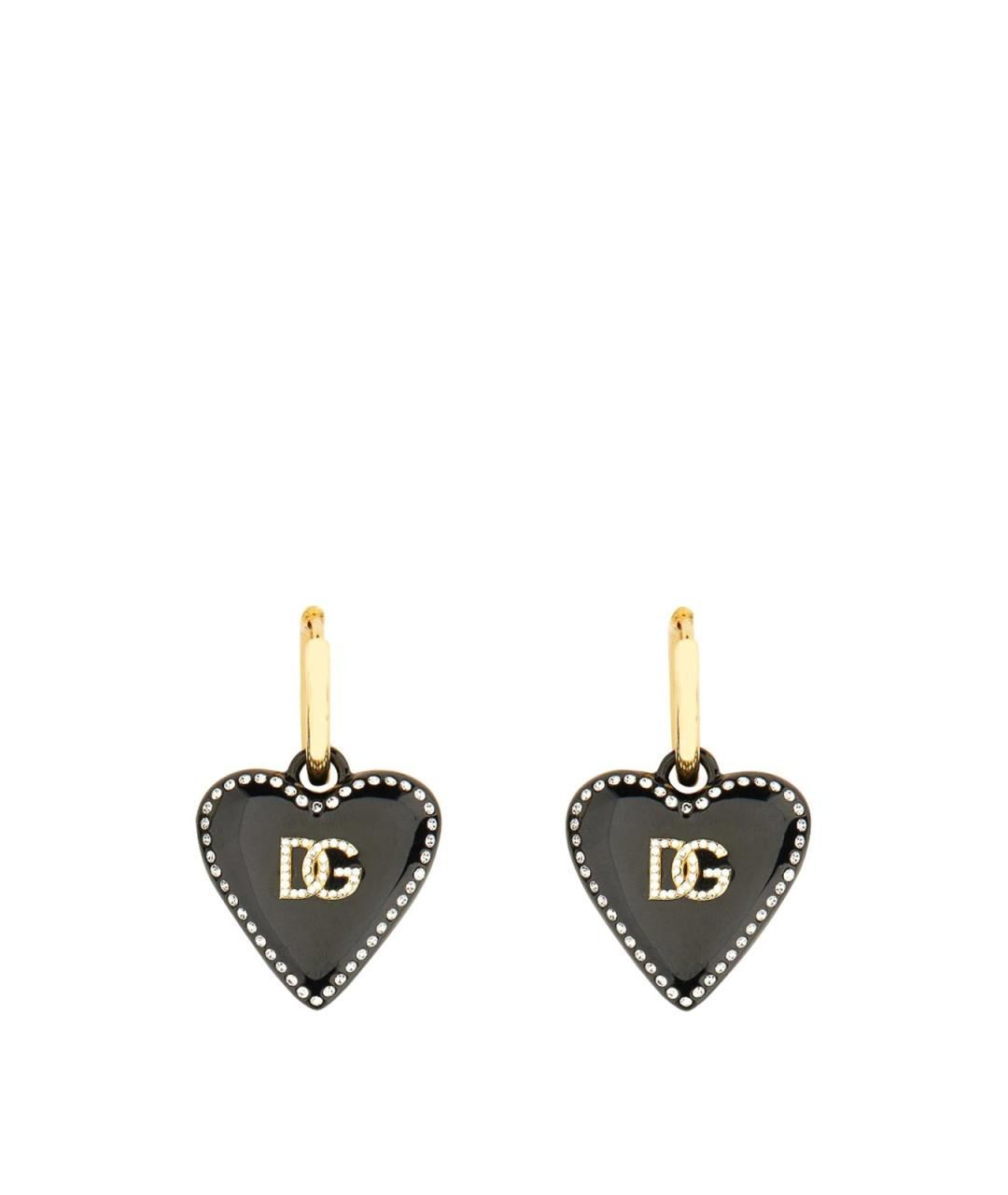DOLCE&GABBANA Черные металлические серьги, фото 1