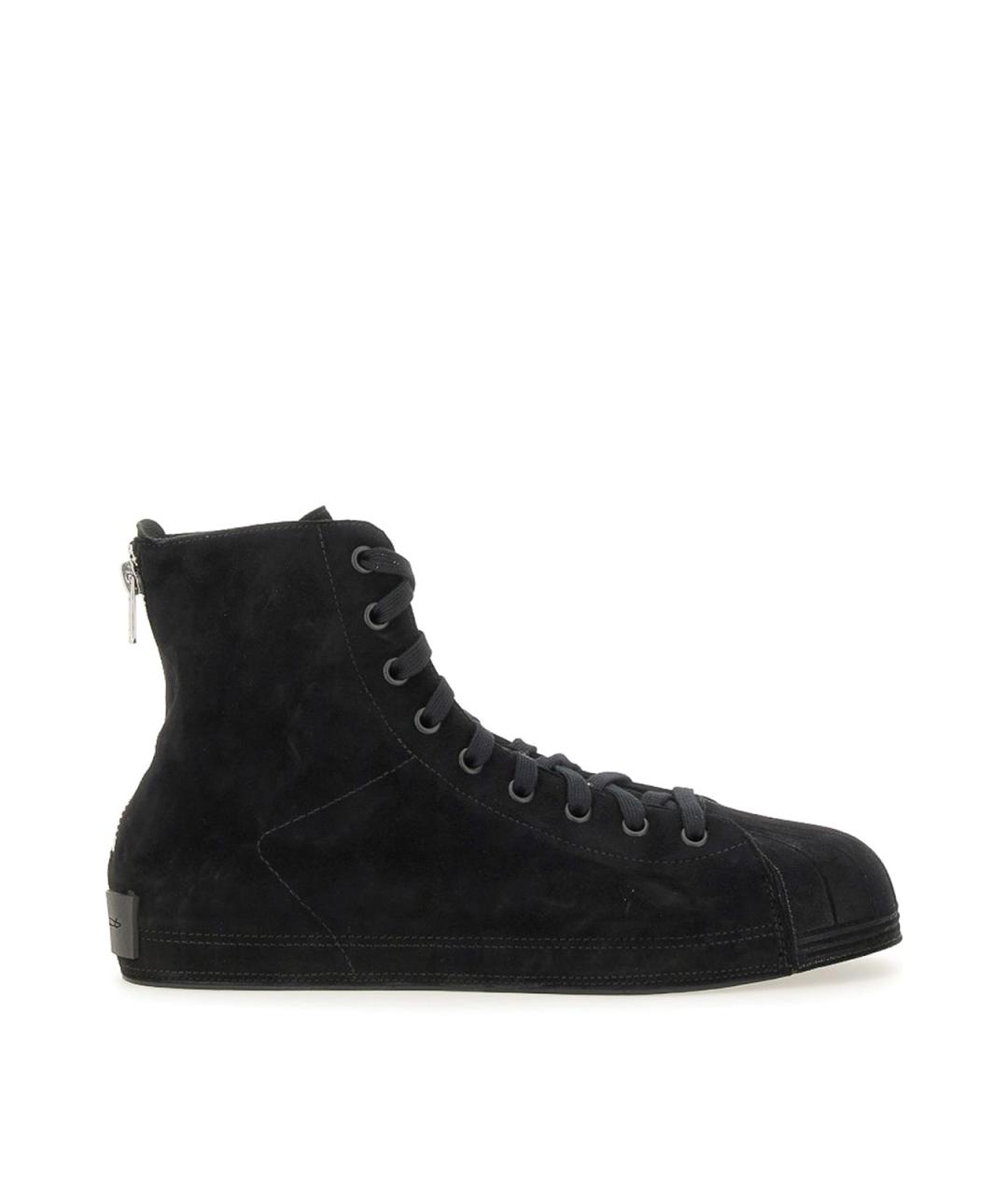 Y-3 Черные кожаные низкие кроссовки / кеды, фото 1