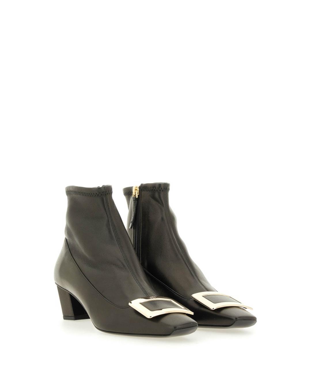 ROGER VIVIER Черные кожаные сапоги, фото 2