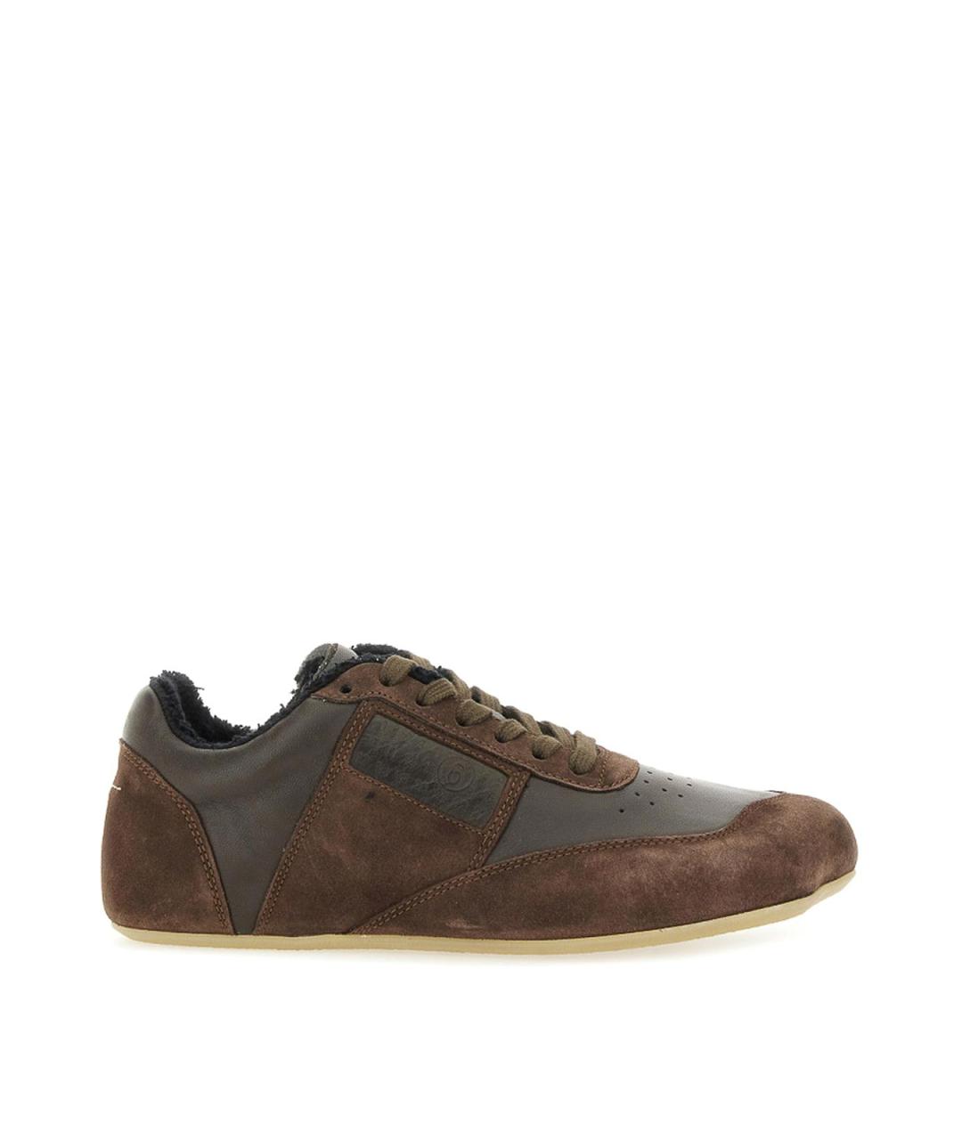 MM6 MAISON MARGIELA Коричневые кожаные кроссовки, фото 1