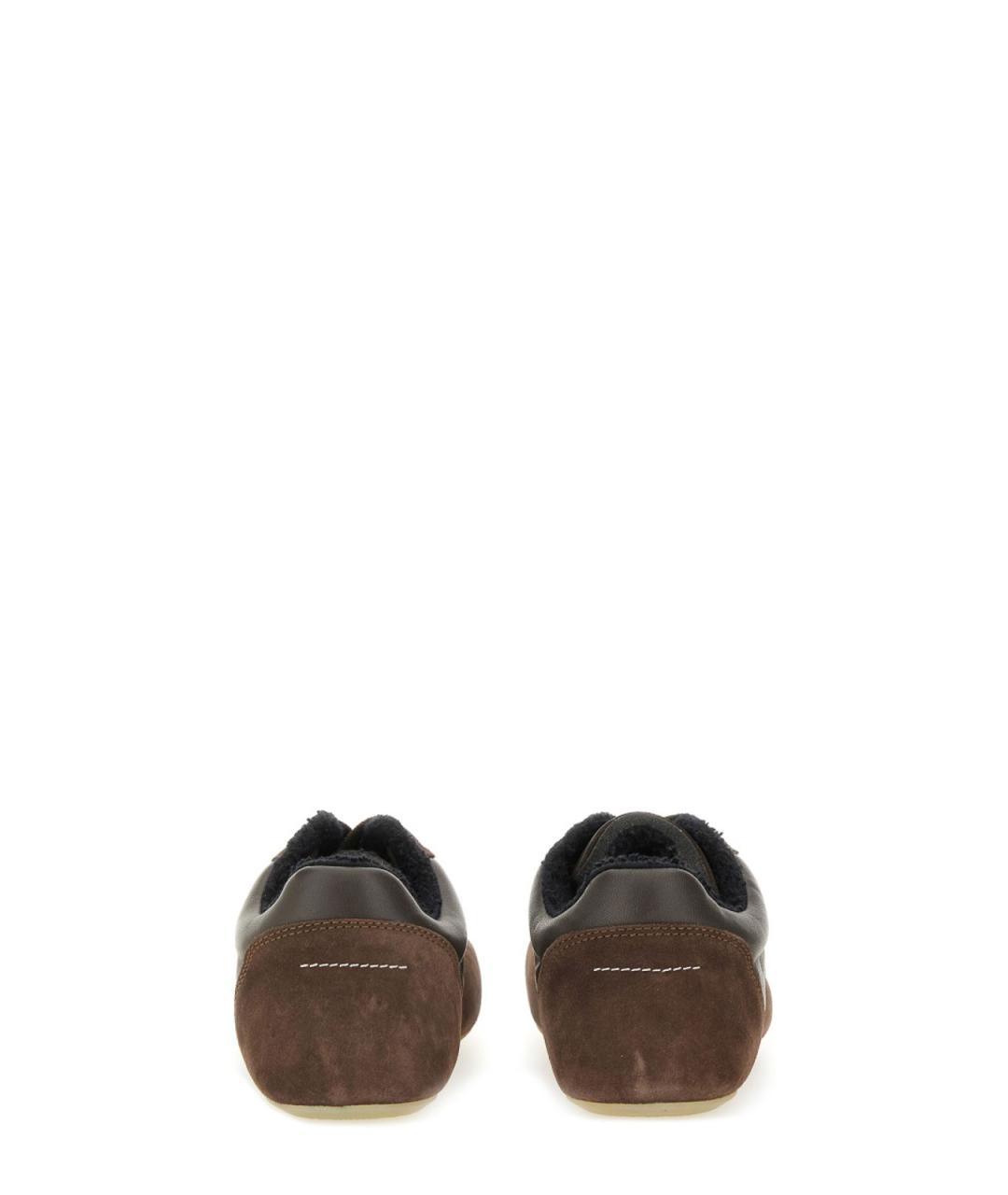MM6 MAISON MARGIELA Коричневые кожаные кроссовки, фото 3