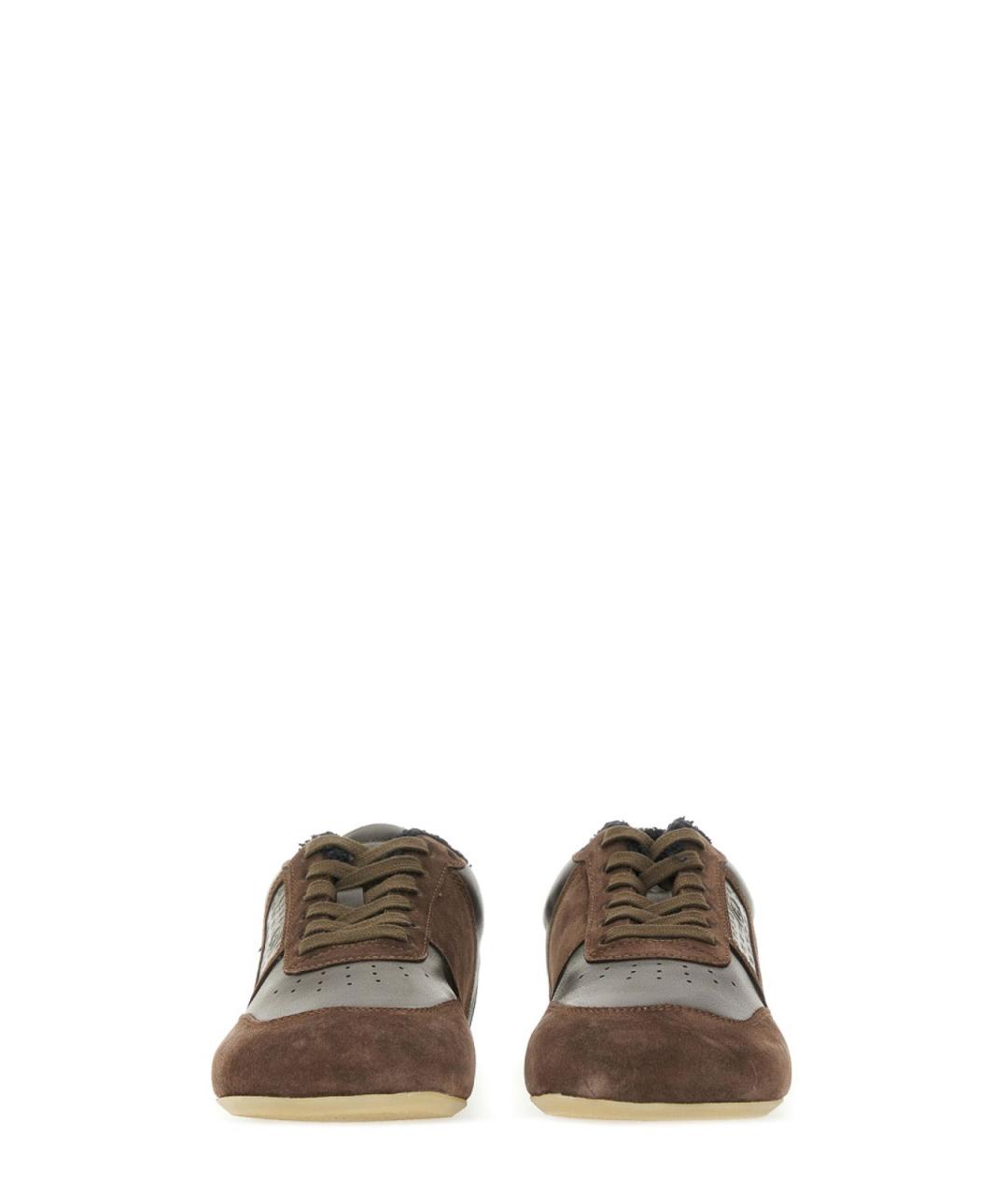 MM6 MAISON MARGIELA Коричневые кожаные кроссовки, фото 4