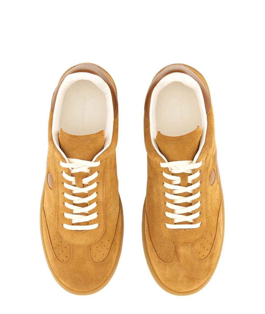 ISABEL MARANT Коричневые кожаные низкие кроссовки / кеды, фото 6