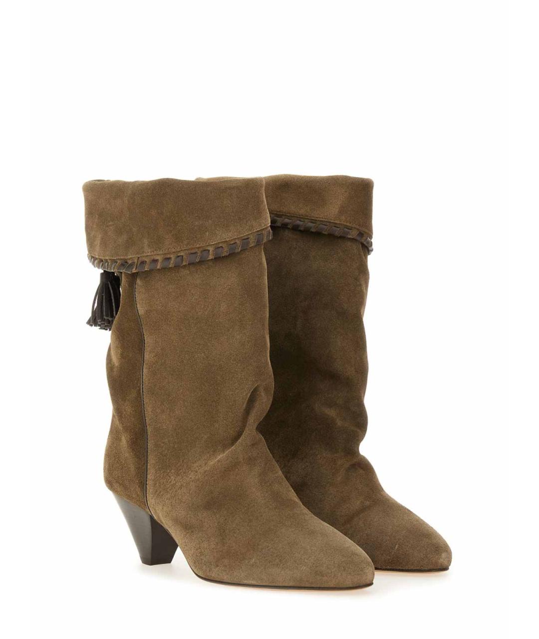 ISABEL MARANT Зеленые кожаные сапоги, фото 2