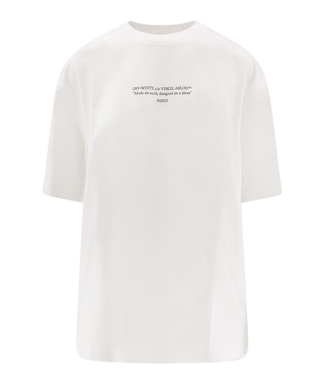 OFF-WHITE Белая хлопковая футболка, фото 1