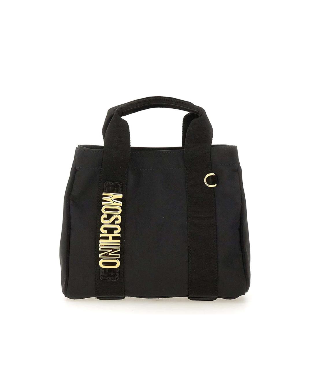 MOSCHINO Черная тканевая сумка тоут, фото 1