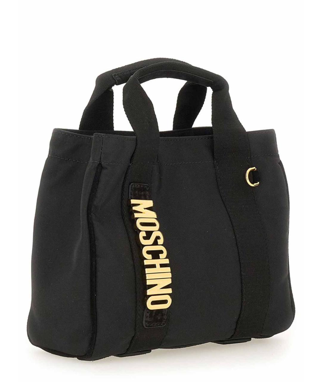 MOSCHINO Черная тканевая сумка тоут, фото 4